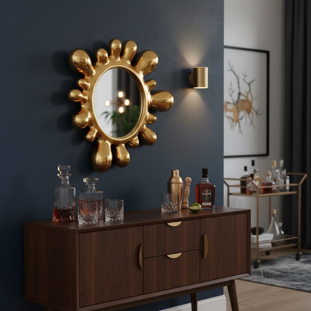 Wall Mirror Gold "Splash" Wall Mirror