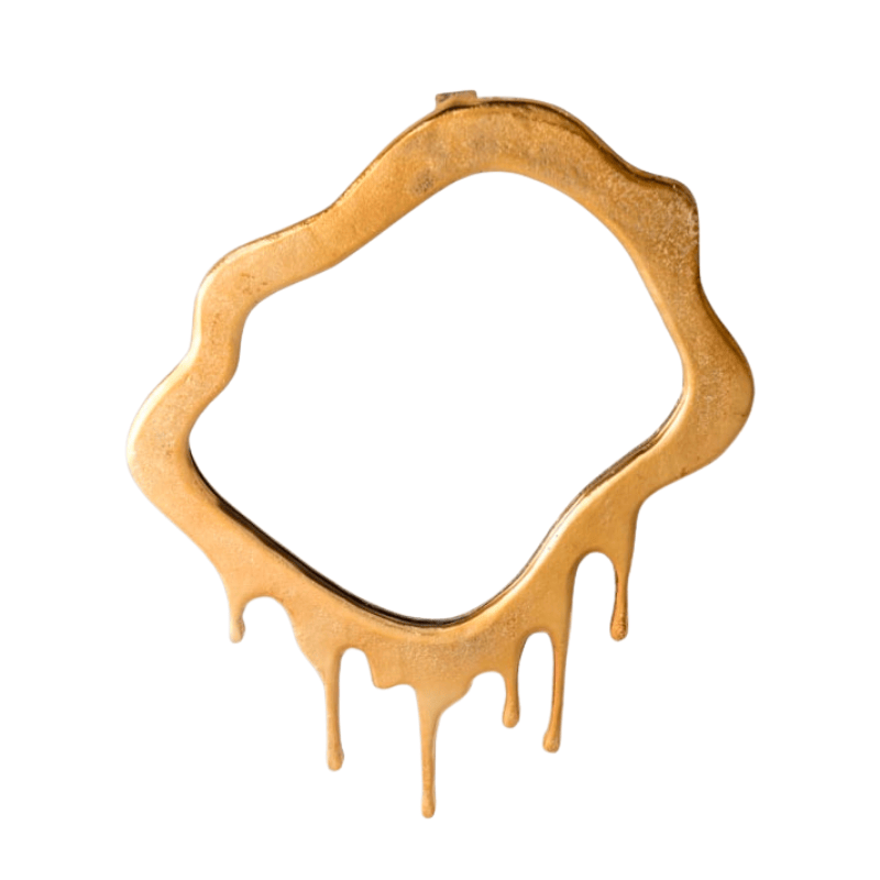 Wall Mirror Large Gold "Dali" Drip Aluminium Wall Mirror