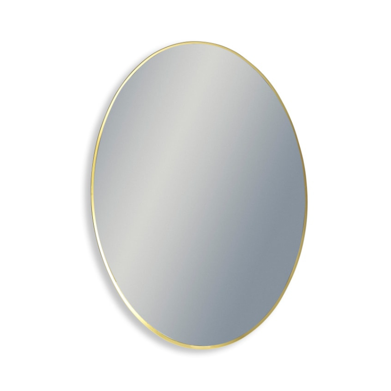 Wall Mirror Large Oval Gold Metal Flare-Framed Broadway Wall Mirror