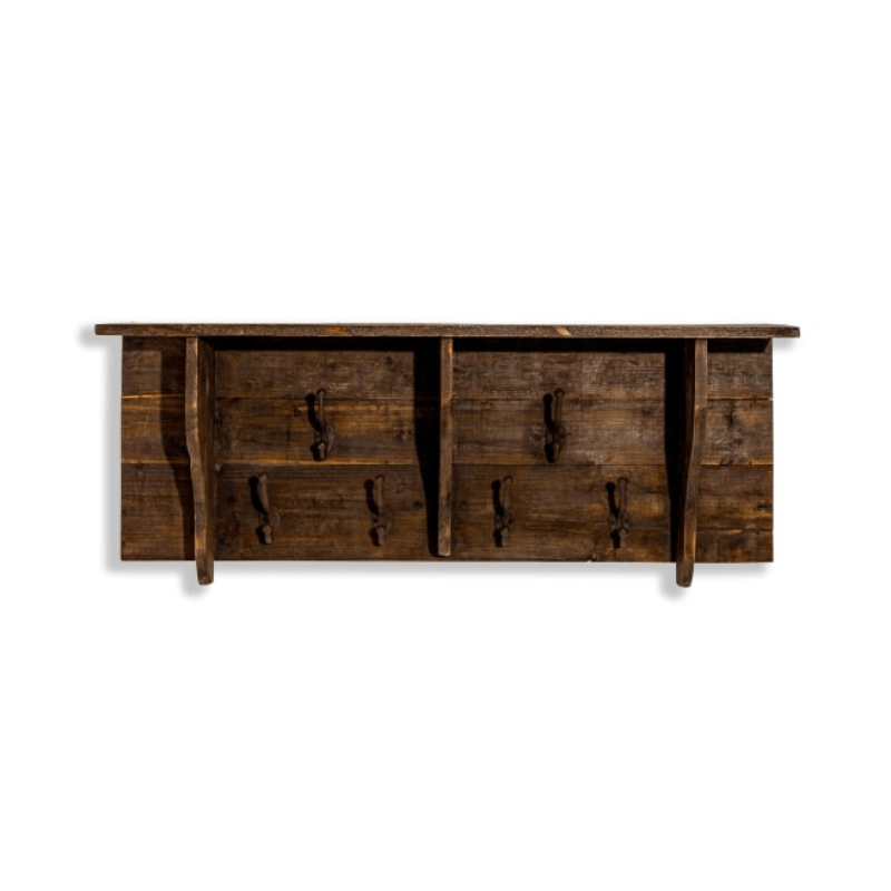 Wall Unit Rustic Wooden "Arundel" Multi Coat Hook Wall Unit