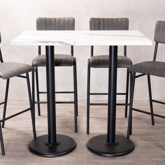 White Marble CafÃ© Bar Table Range