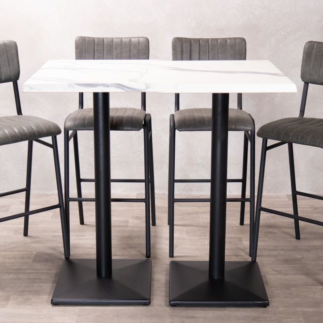 White Marble CafÃ© Bar Table Range