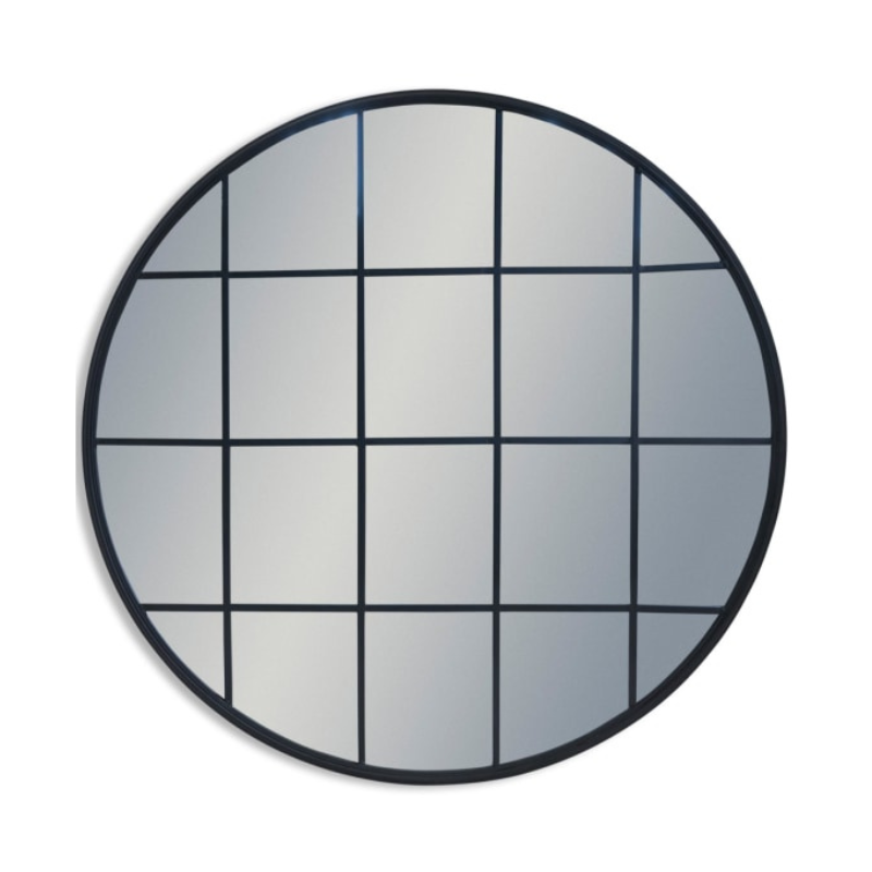 Window Mirror Large Black Round Metal Window Mirror