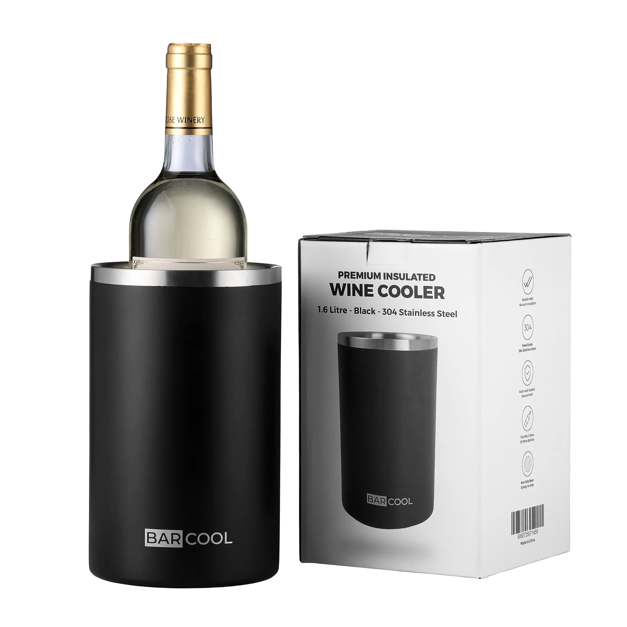 Wine Cooler Barcool Wine Cooler Sleeve Black Stainless Steel