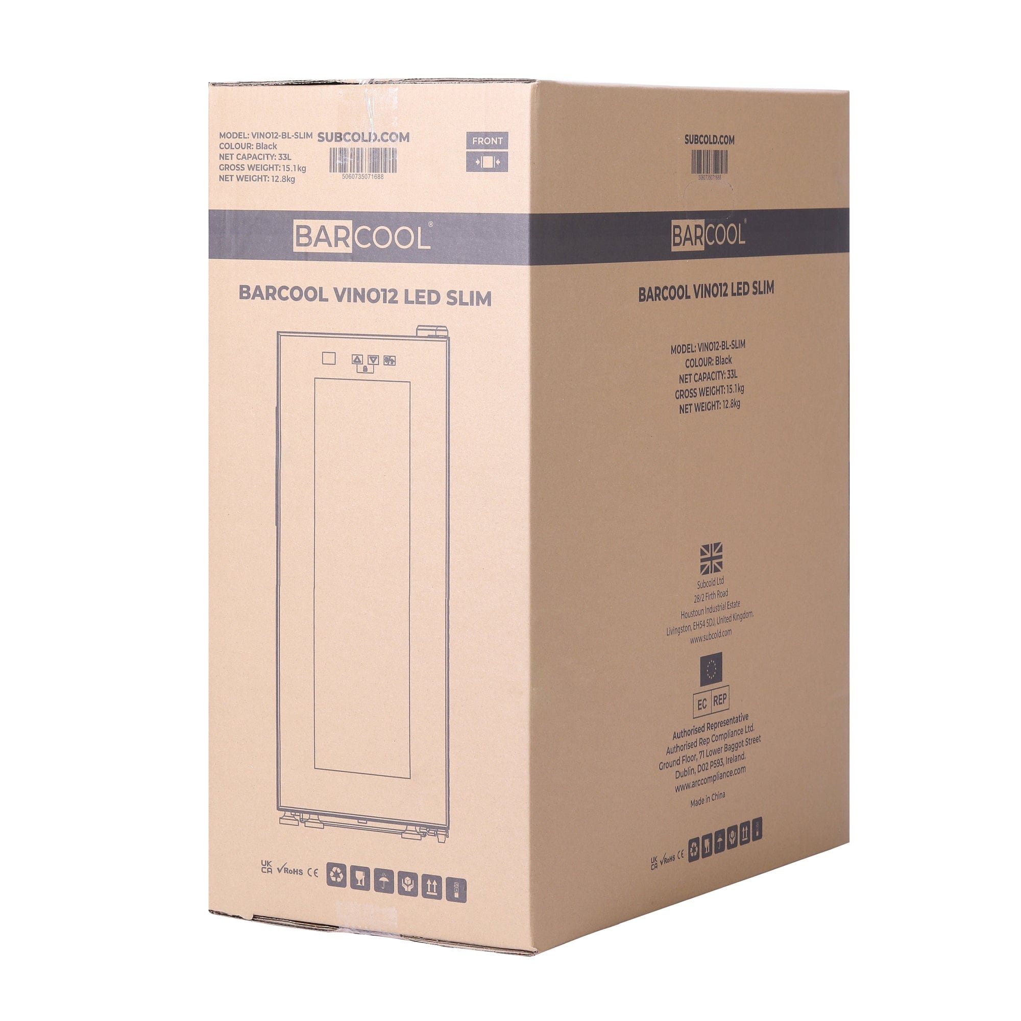 Wine Fridge Barcool Vino12 LED Slim Wine Cooler