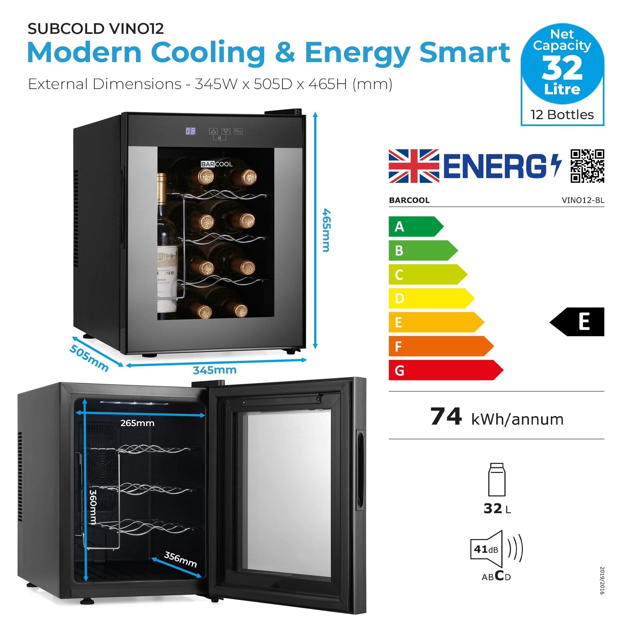 Wine Fridge Barcool Vino12 LED Wine Cooler