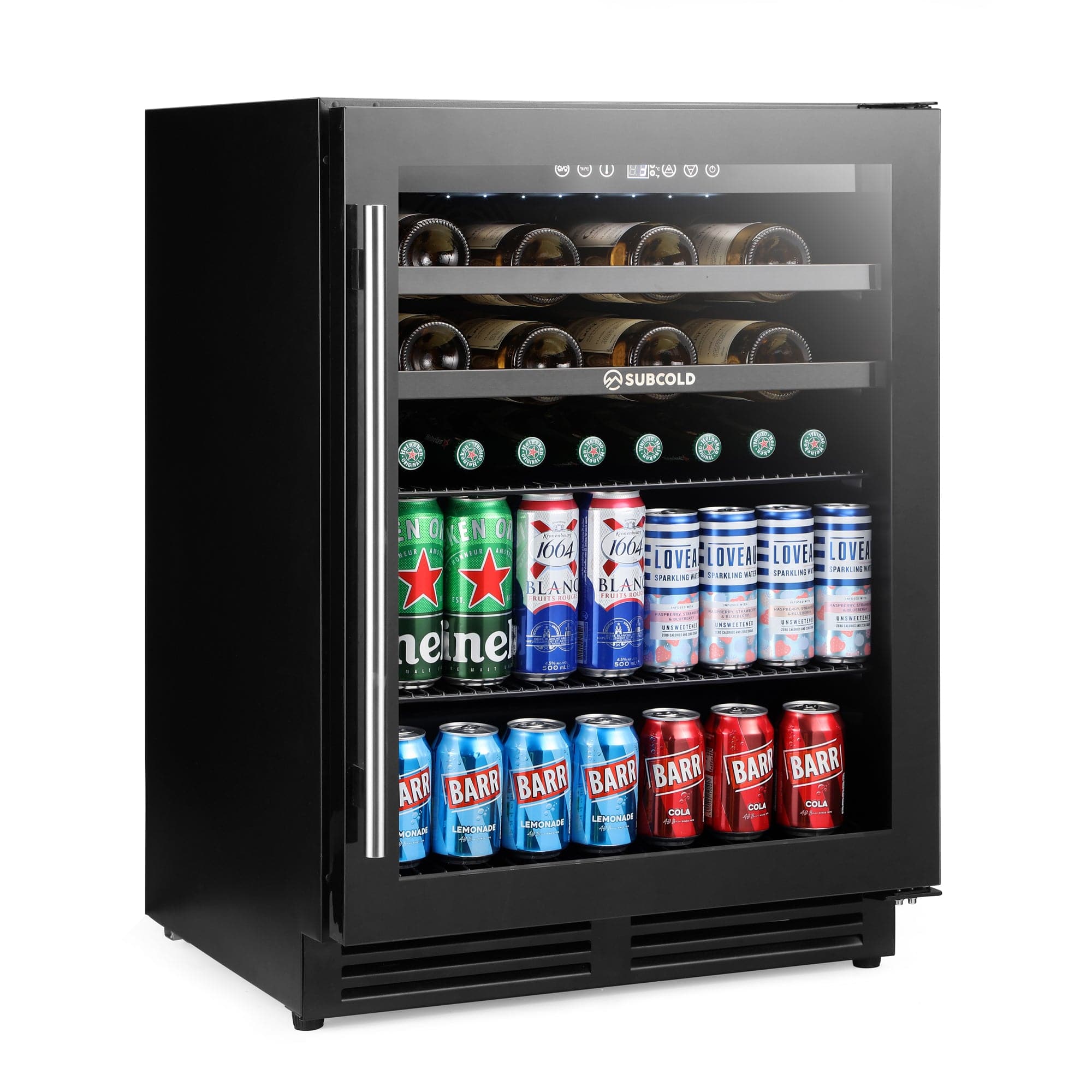 Wine Fridge Black Subcold Integra60 Integrated 2 in 1 Drinks & Wine Cooler