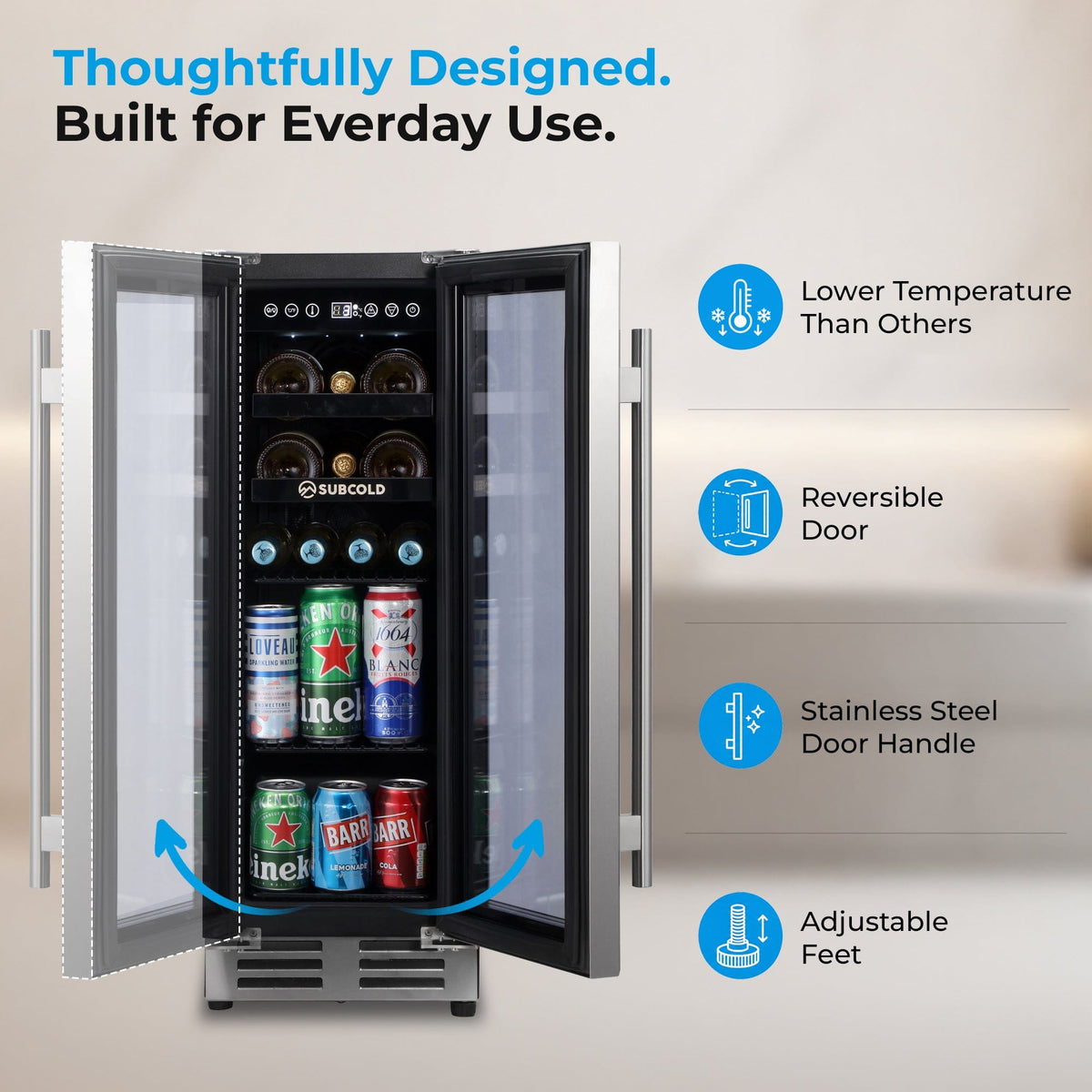 Wine Fridge Subcold Integra30 Integrated 2 in 1 Drinks & Wine Cooler