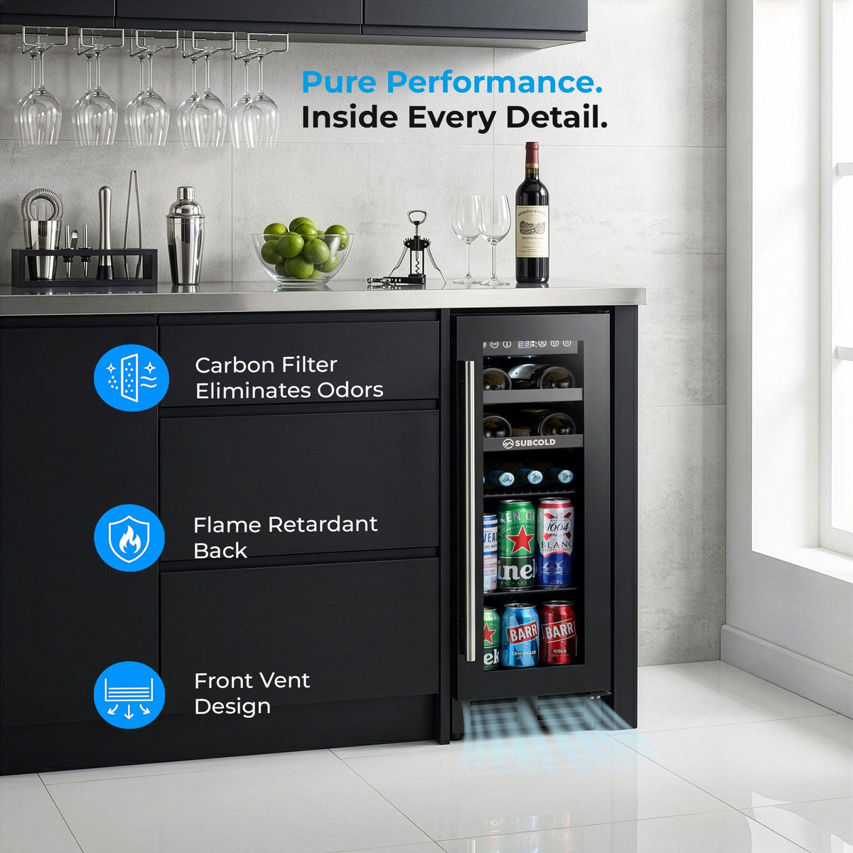 Wine Fridge Subcold Integra30 Integrated 2 in 1 Drinks & Wine Cooler
