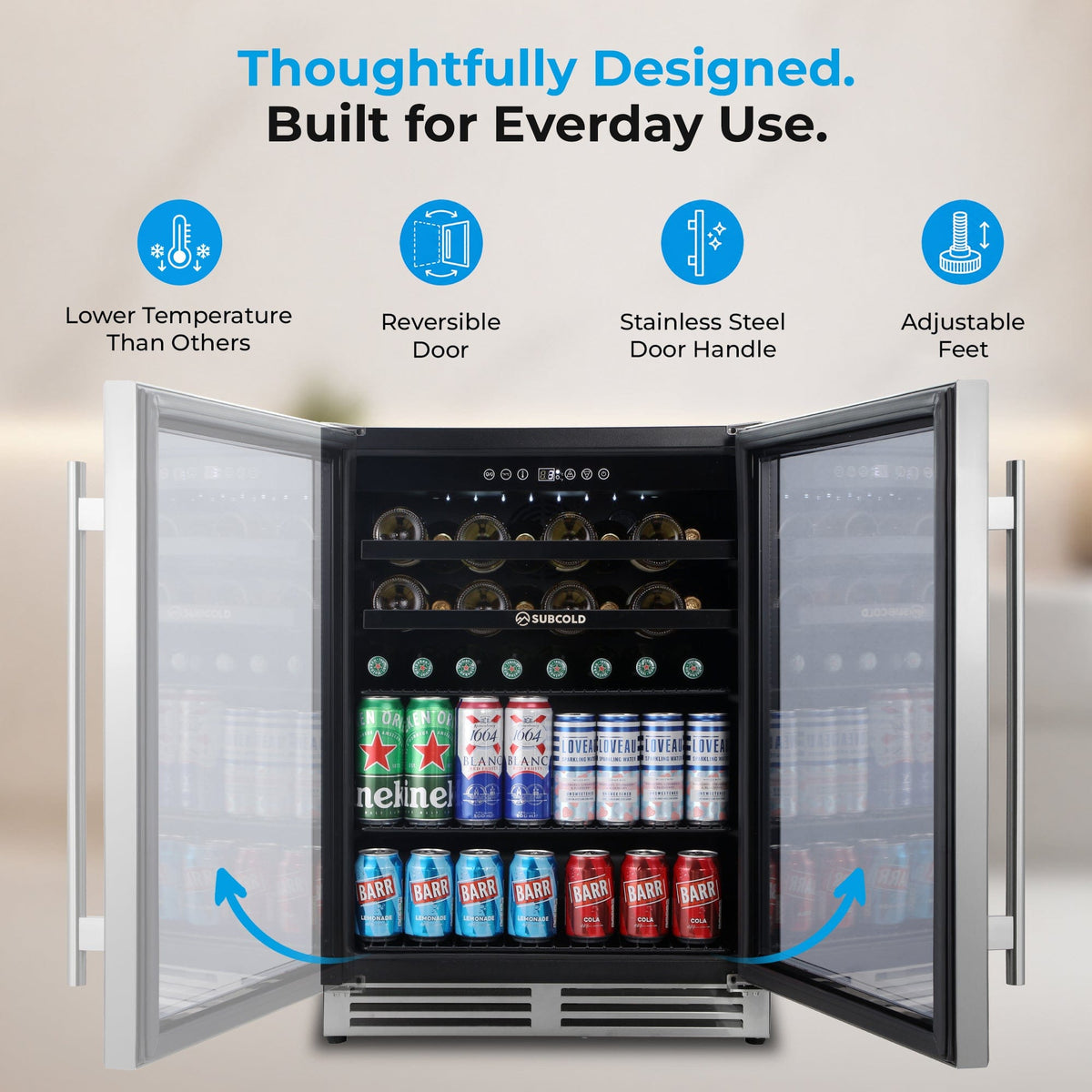 Wine Fridge Subcold Integra60 Integrated 2 in 1 Drinks & Wine Cooler