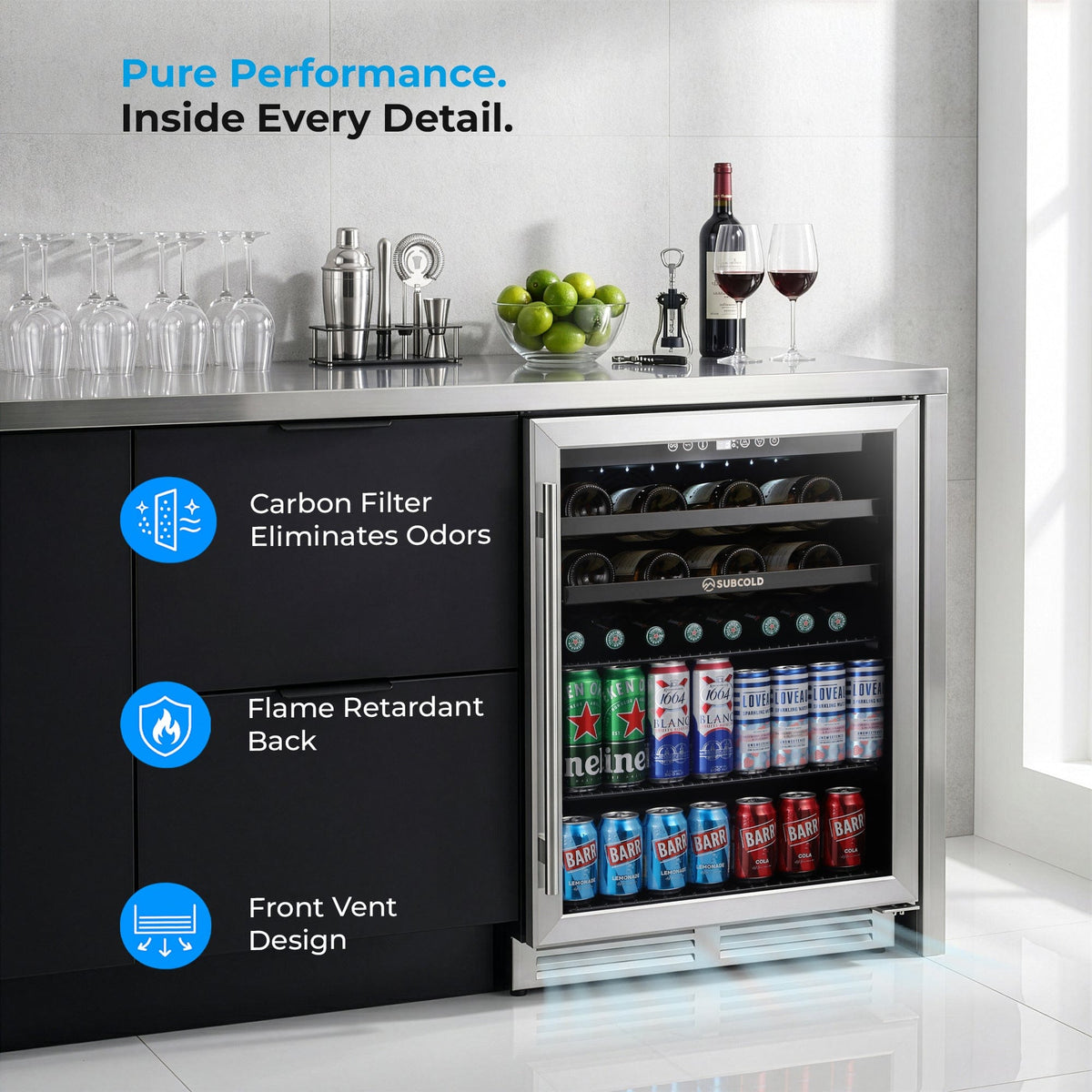 Wine Fridge Subcold Integra60 Integrated 2 in 1 Drinks & Wine Cooler
