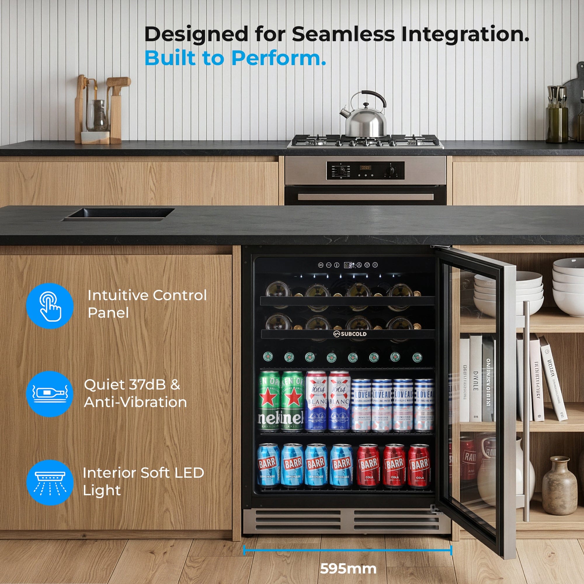 Wine Fridge Subcold Integra60 Integrated 2 in 1 Drinks & Wine Cooler
