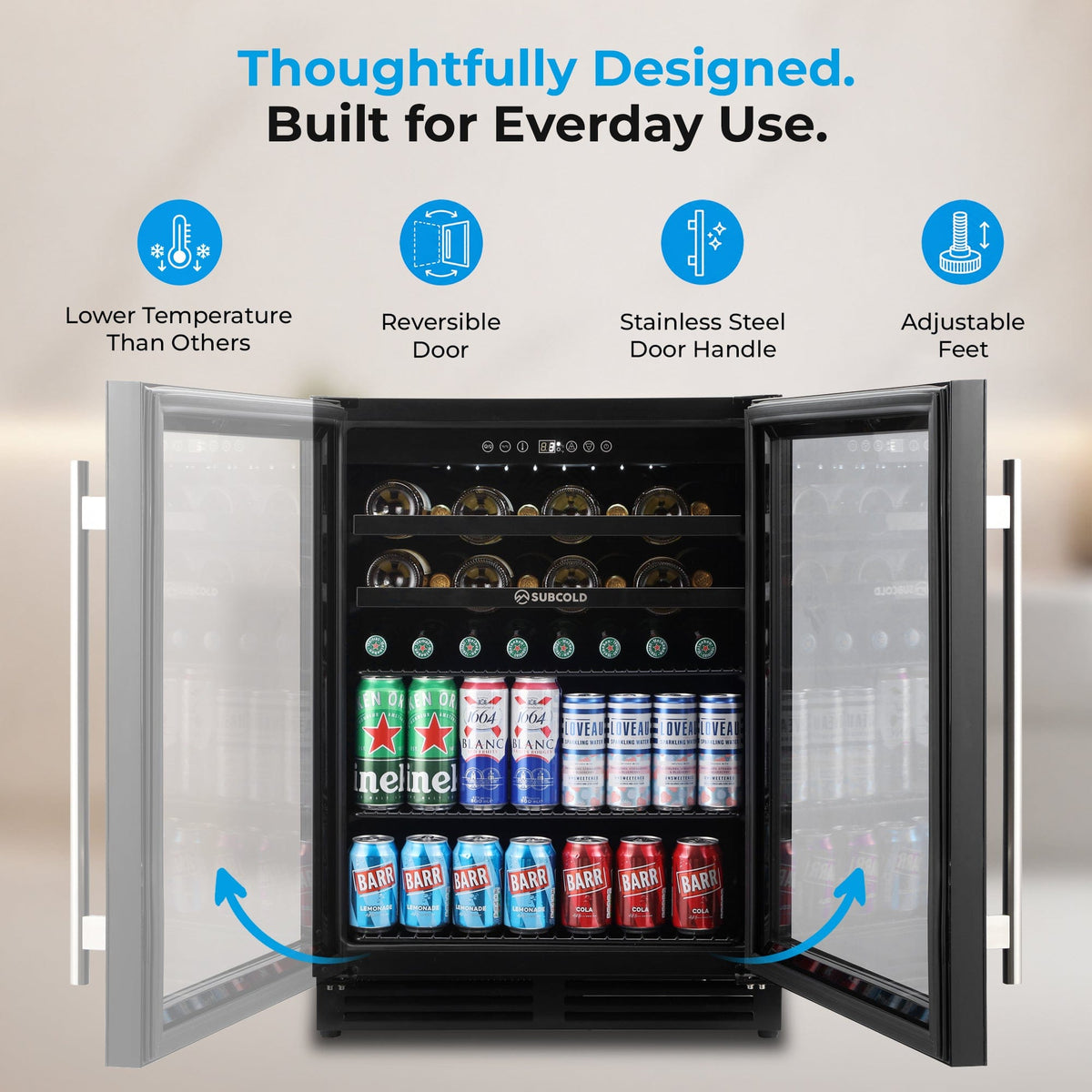 Wine Fridge Subcold Integra60 Integrated 2 in 1 Drinks & Wine Cooler