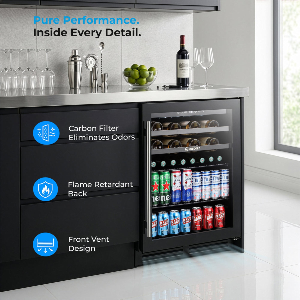 Wine Fridge Subcold Integra60 Integrated 2 in 1 Drinks & Wine Cooler