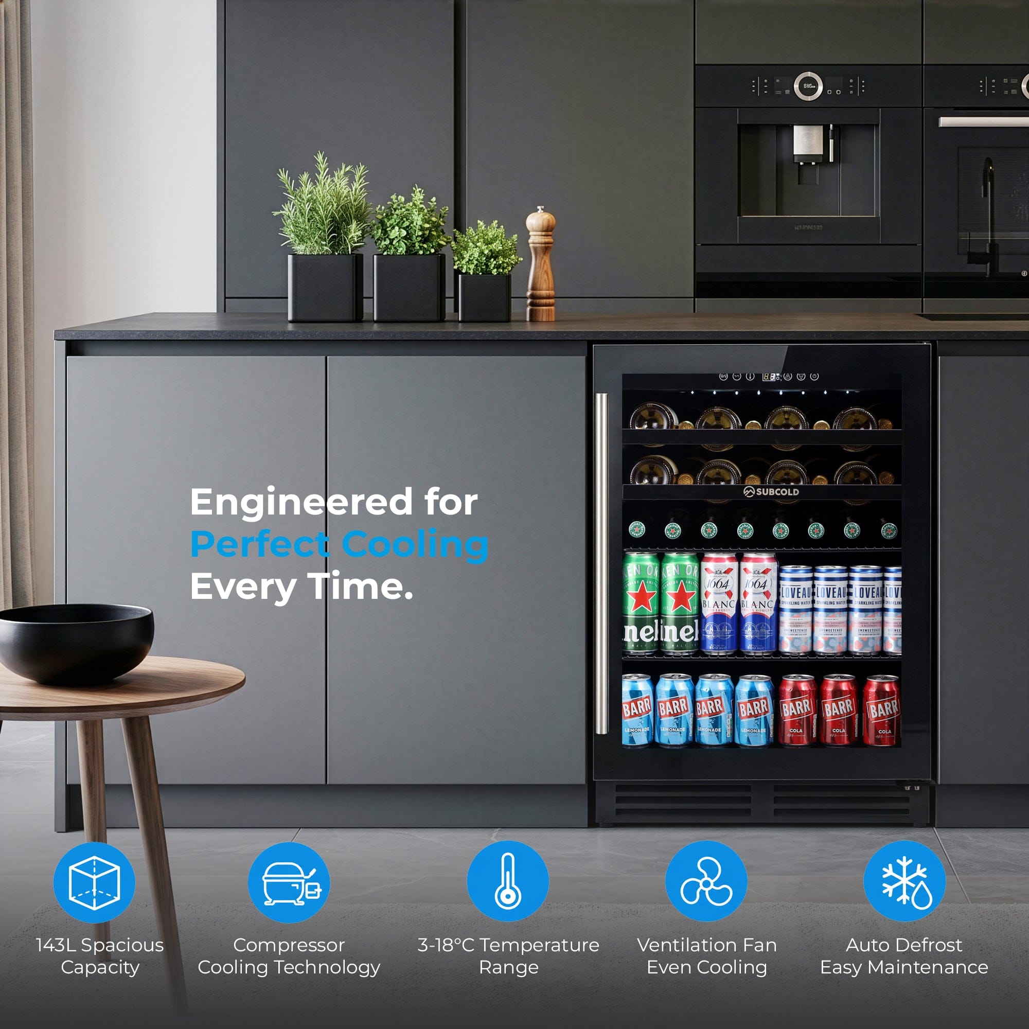 Wine Fridge Subcold Integra60 Integrated 2 in 1 Drinks & Wine Cooler