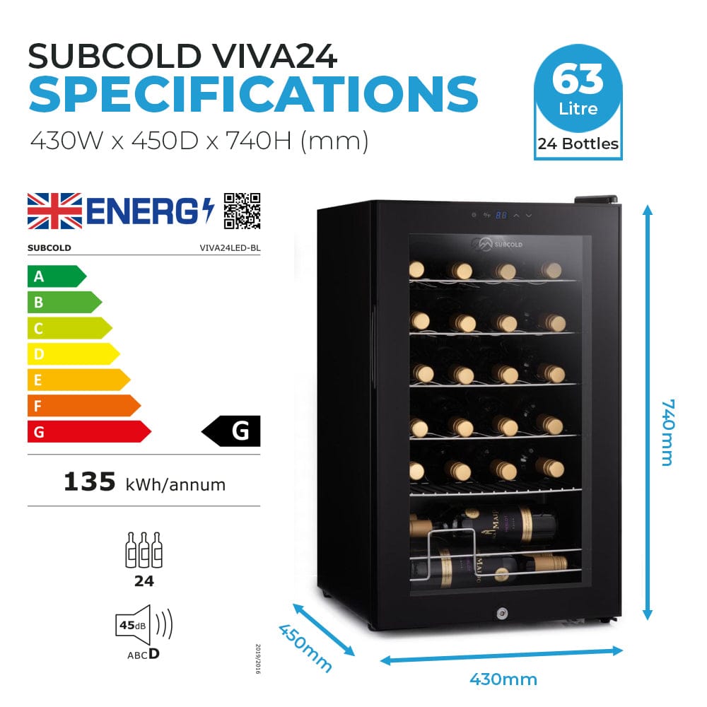 Wine Fridge Subcold Viva24 LED Wine Cooler