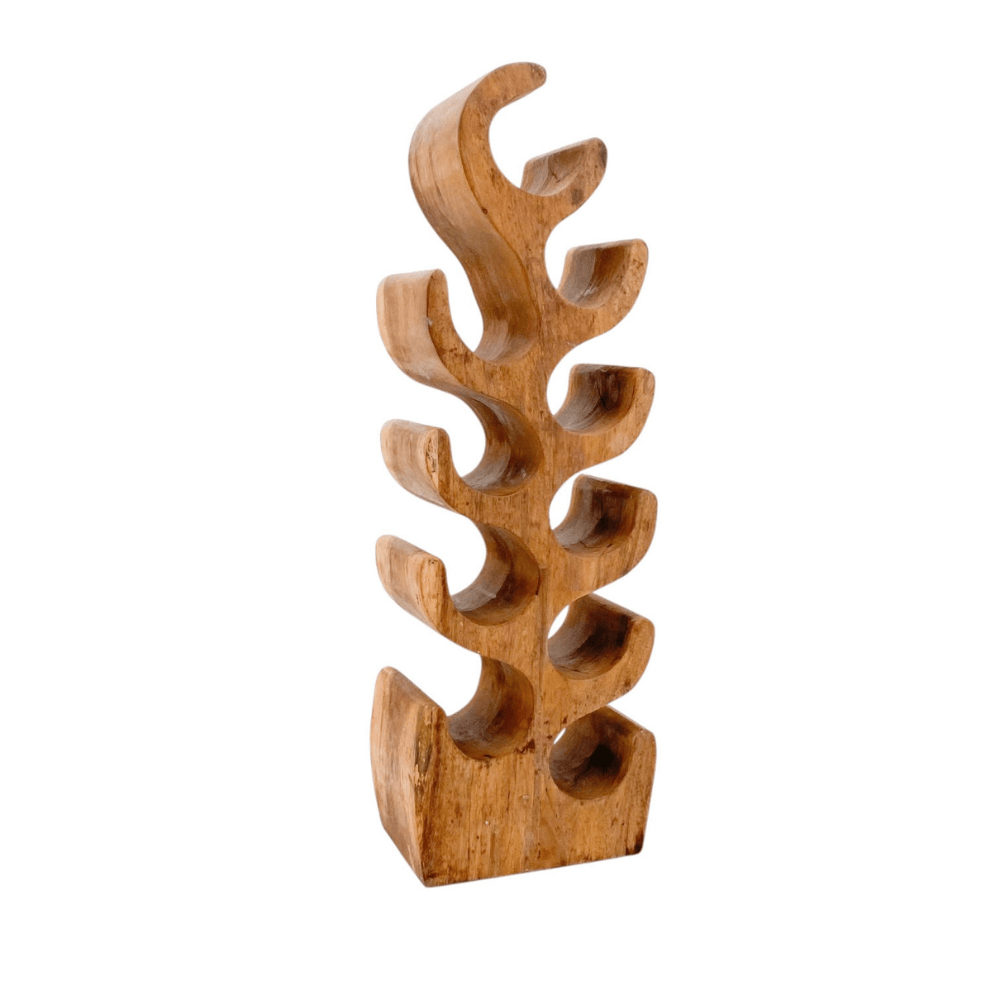 Wine Rack 10 Bottle Hand Carved Wine Rack