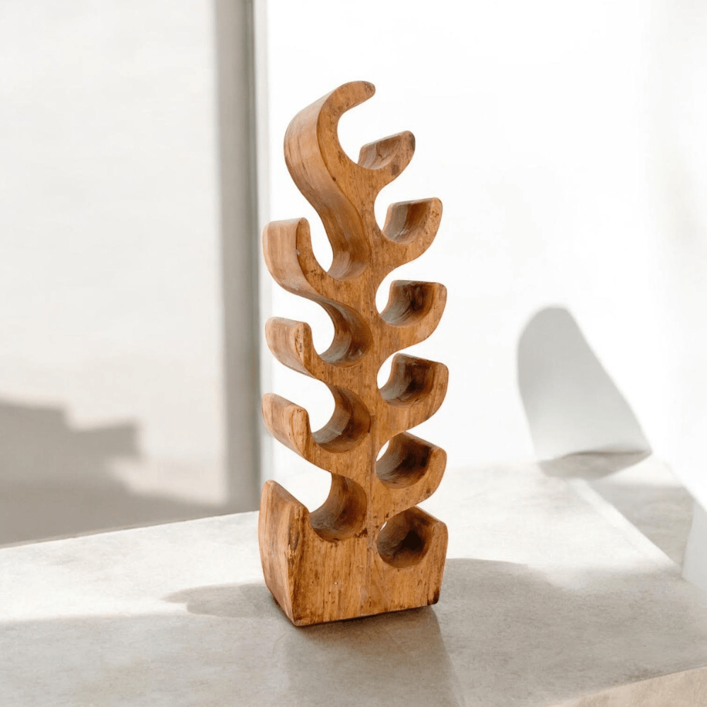 Wine Rack 10 Bottle Hand Carved Wine Rack