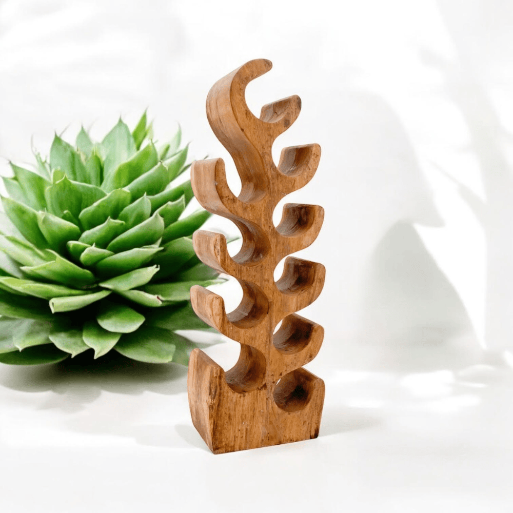 Wine Rack 10 Bottle Hand Carved Wine Rack