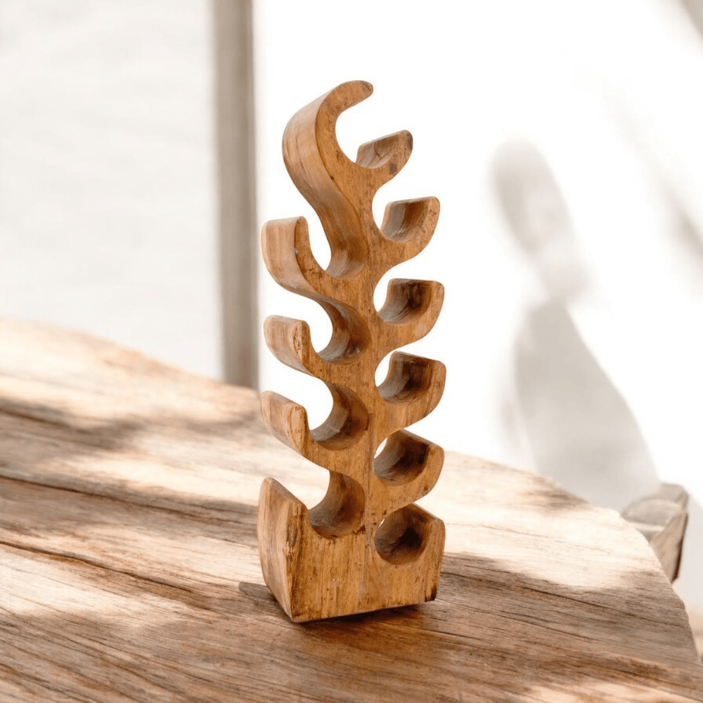 Wine Rack 10 Bottle Hand Carved Wine Rack