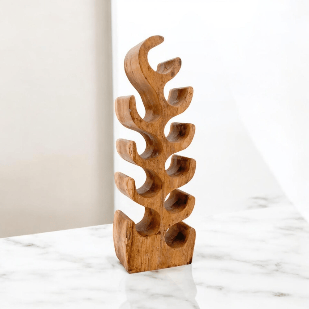 Wine Rack 10 Bottle Hand Carved Wine Rack
