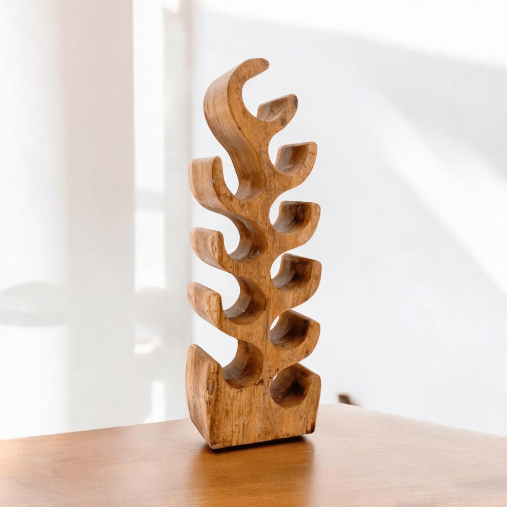 Wine Rack 10 Bottle Hand Carved Wine Rack