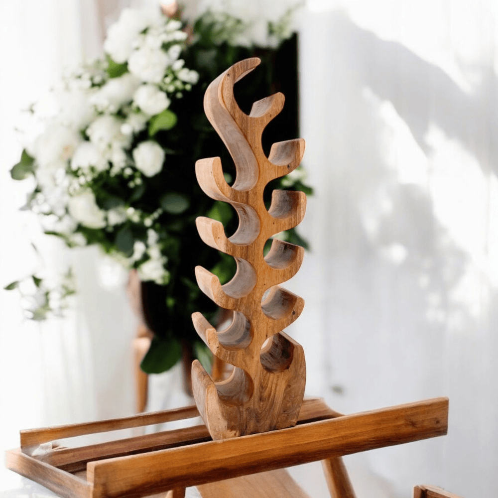 Wine Rack 11 Bottle Hand Carved Wine Rack