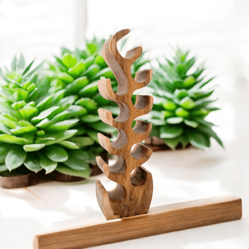 Wine Rack 11 Bottle Hand Carved Wine Rack
