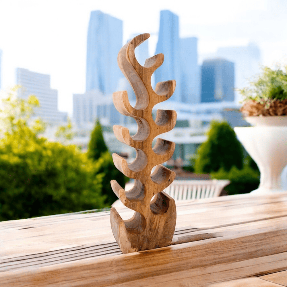 Wine Rack 11 Bottle Hand Carved Wine Rack