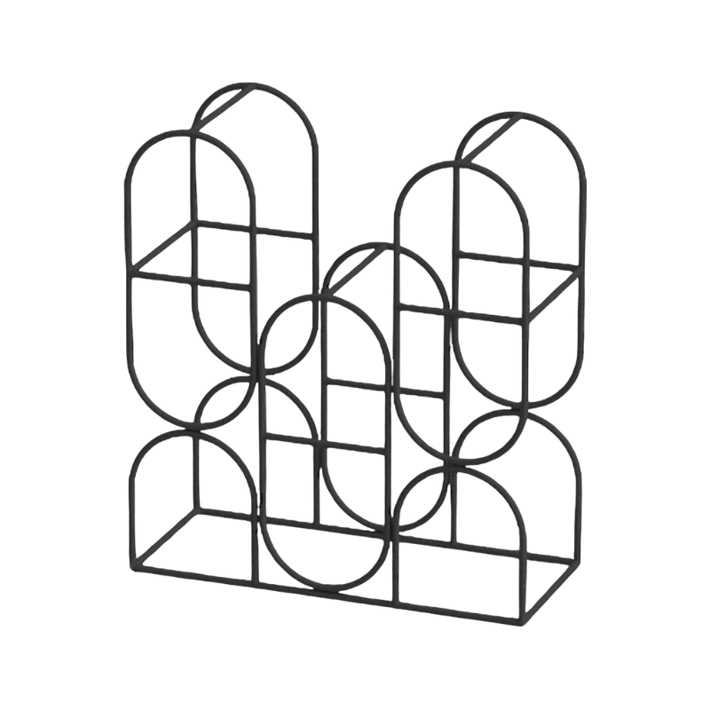 Wine Rack 36Cm Steel Black 8 Bottle Wine Rack