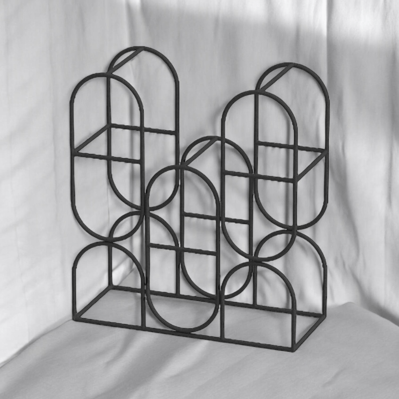 Wine Rack 36Cm Steel Black 8 Bottle Wine Rack