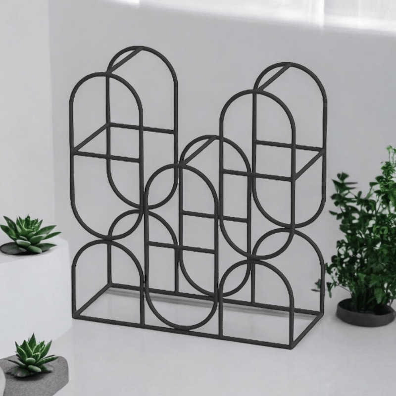 Wine Rack 36Cm Steel Black 8 Bottle Wine Rack