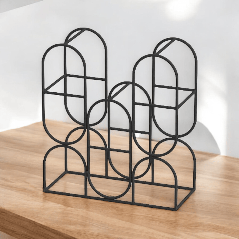Wine Rack 36Cm Steel Black 8 Bottle Wine Rack