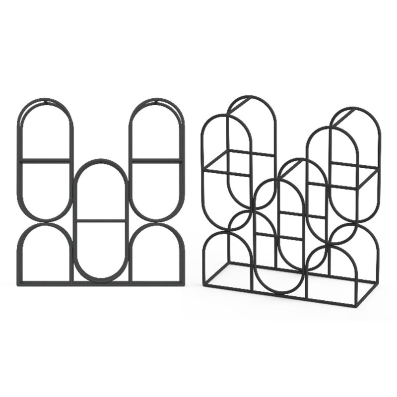 Wine Rack 36Cm Steel Black 8 Bottle Wine Rack