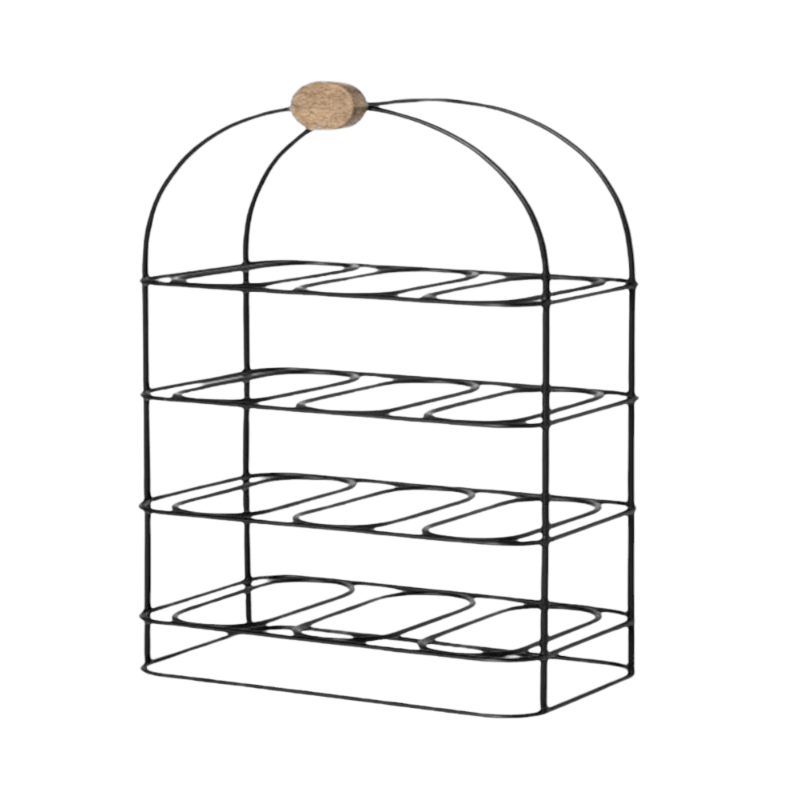 Wine Rack 64Cm Black Steel 12 Bottle Wine Rack