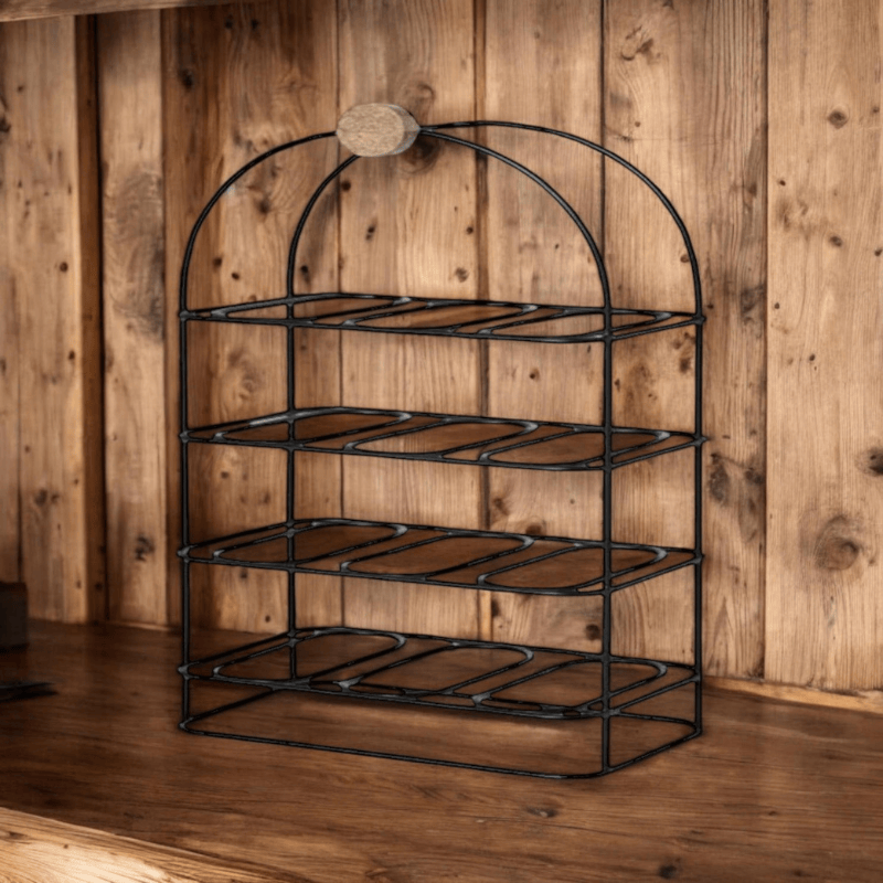 Wine Rack 64Cm Black Steel 12 Bottle Wine Rack