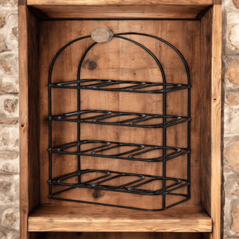 Wine Rack 64Cm Black Steel 12 Bottle Wine Rack