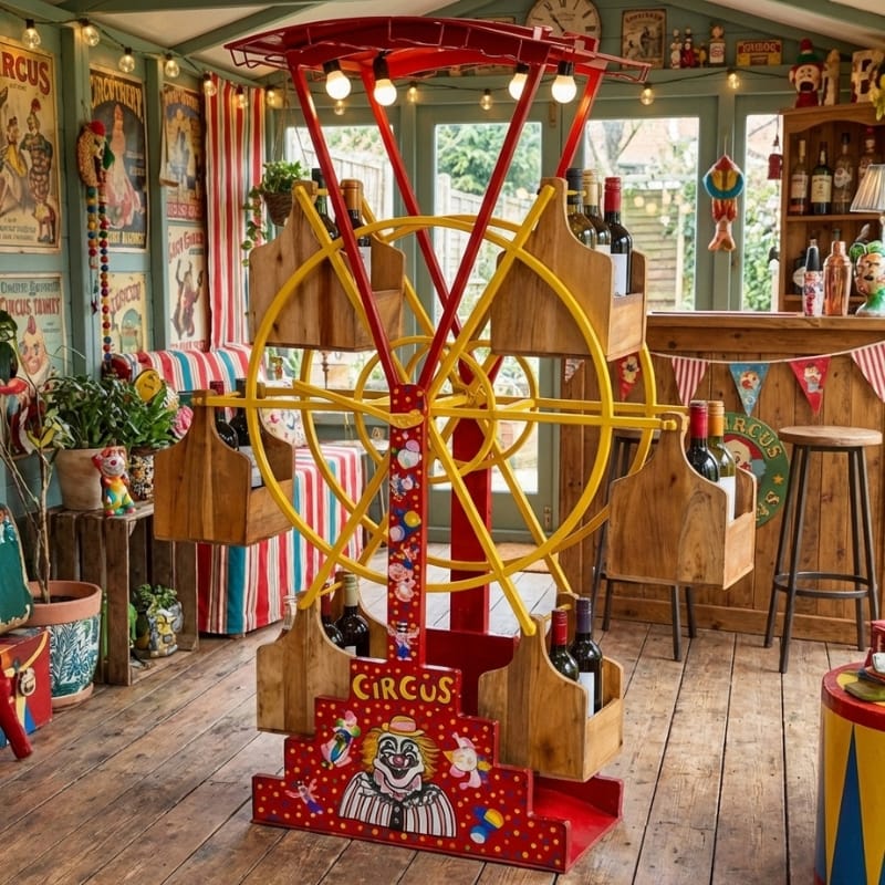 Wine Rack Industrial Ferris Wheel Wine Bottle Holder – 1.8m Statement Bar Display