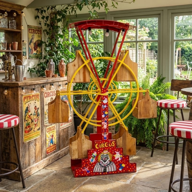 Wine Rack Industrial Ferris Wheel Wine Bottle Holder – 1.8m Statement Bar Display