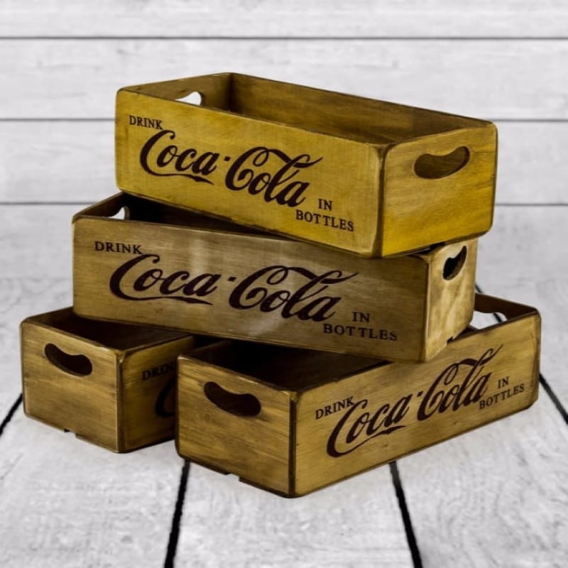 Wooden Boxes Set of 4 Antiqued Cola Wooden Boxes