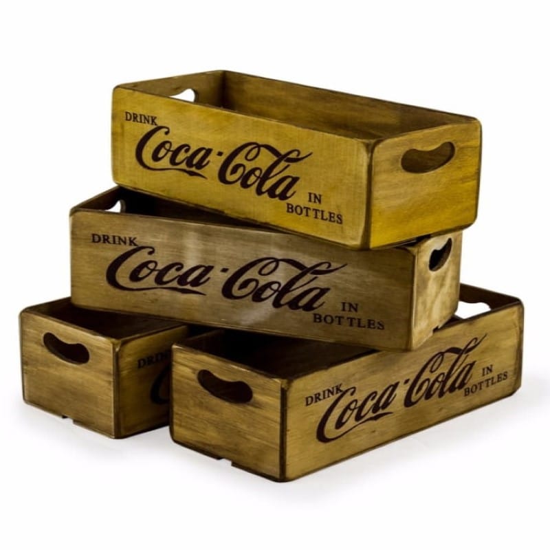 Wooden Boxes Set of 4 Antiqued Cola Wooden Boxes