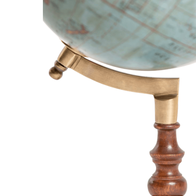 Wooden Stand Antique Globe on Wooden Stand