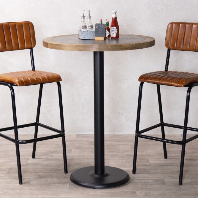 Zinc Top with Wooden Edge Poseur Table Range